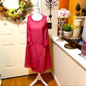 Jen Ni Raspberry Sleeveless Unique Midi Dress